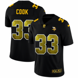 Minnesota Minnesota Vikings #33 Dalvin Cook Mens Black Nike Golden Sequin Vapor Limited NFL Jersey