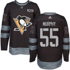 Adidas Pittsburgh Penguins #55 Larry Murphy Black 1917-2017 100th Anniversary Stitched NHL Jersey