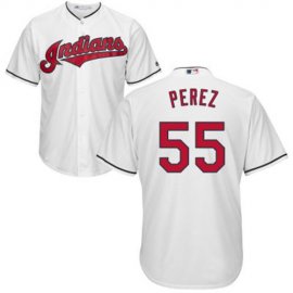 Cleveland Indians #55 Roberto Perez White Home Stitched Youth MLB Jersey