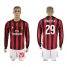 AC Milan #29 Paletta Home Long Sleeves Soccer Club Jersey