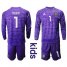 Germany #1 Neuer Purple Goalkeeper Long Sleeves Kid Soccer Country Jersey