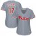 Philadelphia Phillies #17 Rhys Hoskins Grey Road Womens Stitched MLB Jersey