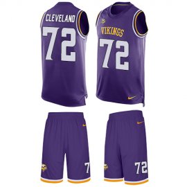 Nike Minnesota Vikings #72 Ezra Cleveland Purple Team Color Mens Stitched NFL Limited Tank Top Suit Jersey