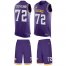 Nike Minnesota Vikings #72 Ezra Cleveland Purple Team Color Mens Stitched NFL Limited Tank Top Suit Jersey