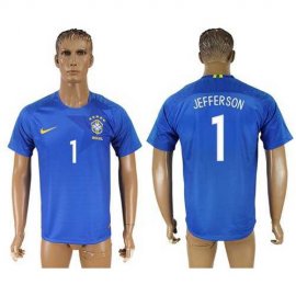 Brazil #1 Jefferson Away Soccer Country Jersey