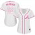 Atlanta Braves #22 Nick Markakis White/Pink Fashion Womens Stitched MLB Jersey