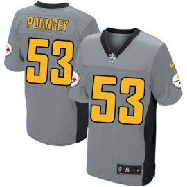 Nike Pittsburgh Steelers #53 Maurkice Pouncey Grey Shadow Mens Stitched NFL Elite Jersey