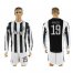 Juventus #19 Bonucci Home Long Sleeves Soccer Club Jersey