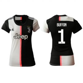 Womens Juventus #1 Buffon Home Soccer Club Jersey