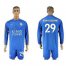 Leicester City #29 Benalouane Home Long Sleeves Soccer Club Jersey