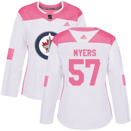 Adidas Winnipeg Jets #57 Tyler Myers White/Pink Authentic Fashion Womens Stitched NHL Jersey
