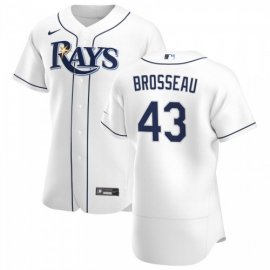 Tampa Bay Rays #43 Mike Brosseau Mens Nike White Home 2020 Authentic Player MLB Jersey