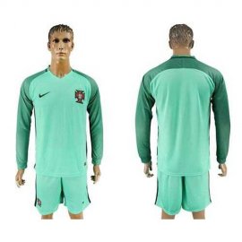 Portugal Blank Away Long Sleeves Soccer Country Jersey