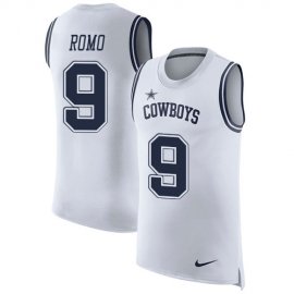 Nike Dallas Cowboys #9 Tony Romo White Mens Stitched NFL Limited Rush Tank Top Jersey
