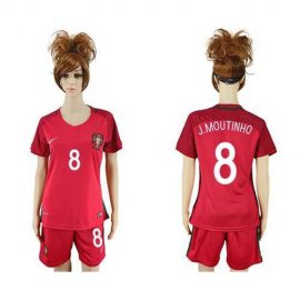 Womens Portugal #8 J.Moutinho Home Soccer Country Jersey
