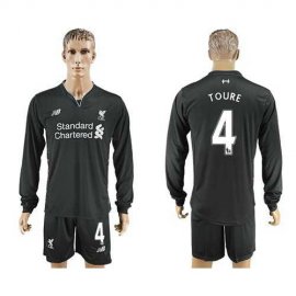 Liverpool #4 Toure Away Long Sleeves Soccer Club Jersey