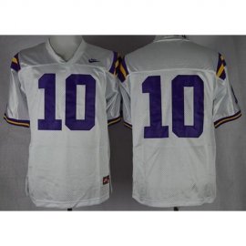 LSU Tigers #10 Anthony Jennings White Stitched NCAA Jersey