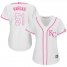 Kansas City Royals #51 Jason Vargas White/Pink Fashion Womens Stitched MLB Jersey
