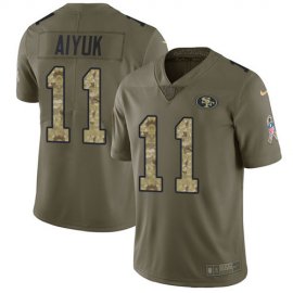 Nike San Francisco 49ers #11 Brandon Aiyuk Olive/Camo Mens Stitched NFL Limited 2017 Salute To Service Jersey