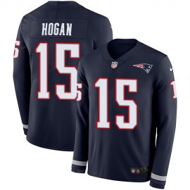 Nike New England Patriots #15 Chris Hogan Navy Blue Team Color Mens Stitched NFL Limited Therma Long Sleeve Jersey