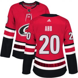 Adidas Carolina Hurricanes #20 Sebastian Aho Red Home Authentic Womens Stitched NHL Jersey