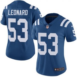 Nike Indianapolis Colts #53 Darius Leonard Royal Blue Team Color Womens Stitched NFL Vapor Untouchable Limited Jersey