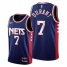Brooklyn Brooklyn Nets #7 Kevin Durant Mens 2021-22 City Edition Throwback 90s Wordmark Navy NBA Jersey Mens