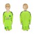 Manchester United Blank Shiny Green Goalkeeper Long Sleeves Kid Soccer Club Jersey