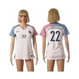 Womens France #22 Schneiderlin Away Away Soccer Country Jersey