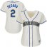 Seattle Mariners #2 Jean Segura Cream Alternate Womens Stitched MLB Jersey