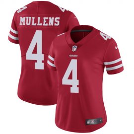 Nike San Francisco 49ers #4 Nick Mullens Red Team Color Womens Stitched NFL Vapor Untouchable Limited Jersey