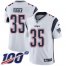 Nike New England Patriots #35 Kyle Dugger White Mens Stitched NFL 100th Season Vapor Untouchable Limited Jersey