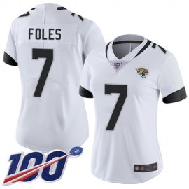 Nike Jacksonville Jaguars #7 Nick Foles White Womens Stitched NFL 100th Season Vapor Limited Jersey