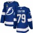 Adidas Tampa Bay Lightning #79 Ross Colton Blue 2022 Stanley Cup Final Patch Home Authentic Stitched NHL Jersey Mens