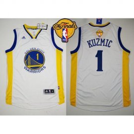 Warriors #1 Ognjen Kuzmic White The Finals Patch Stitched Revolution 30 NBA Jersey