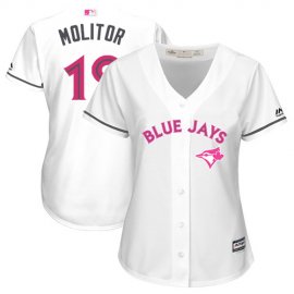 Toronto Blue Jays #19 Paul Molitor White Mothers Day Cool Base Womens Stitched MLB Jersey