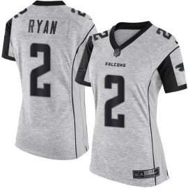 Nike Atlanta Falcons #2 Matt Ryan Gray Womens Stitched NFL Limited Gridiron Gray II Jersey