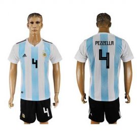 Argentina #4 Pezzella Home Soccer Country Jersey