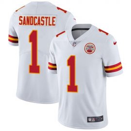 Nike Kansas City Chiefs #1 Leon Sandcastle White Mens Stitched NFL Vapor Untouchable Limited Jersey
