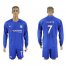 Chelsea #7 Kante Home Long Sleeves Soccer Club Jersey