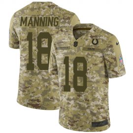 Nike Indianapolis Colts #18 Peyton Manning Camo Mens Stitched NFL Limited 2018 Salute To Service Jersey