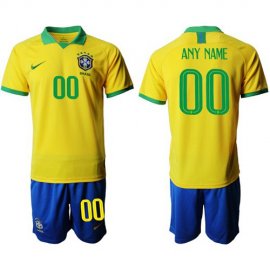 Brazil Personalized Home Soccer Country Jersey