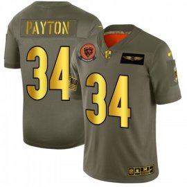 Chicago Chicago Bears #34 Walter Payton NFL Mens Nike Olive Gold 2019 Salute to Service Limited Jersey