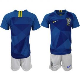 Brazil Blank Away Kid Soccer Country Jersey