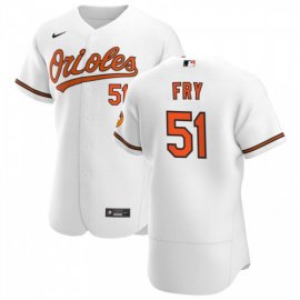 Baltimore Orioles #51 Paul Fry Mens Nike White Home 2020 Authentic Player MLB Jersey