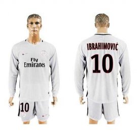 Paris Saint-Germain #10 Ibrahimovic Sec Away Long Sleeves Soccer Club Jersey