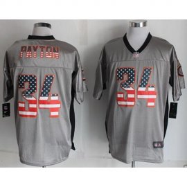 Nike Chicago Bears #34 Walter Payton Grey Mens Stitched NFL Elite USA Flag Fashion Jersey