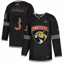 Florida Panthers #3 Keith Yandle Adidas Mens Black USA Flag Limited NHL Jersey