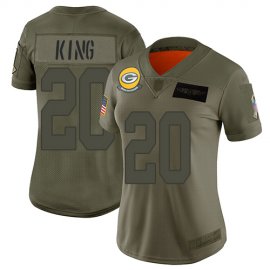 Nike Green Bay Packers #20 Kevin King Camo Womens Stitched NFL Limited 2019 Salute to Service Jersey