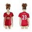 Womens Manchester United #23 Shaw Red Home Soccer Club Jersey